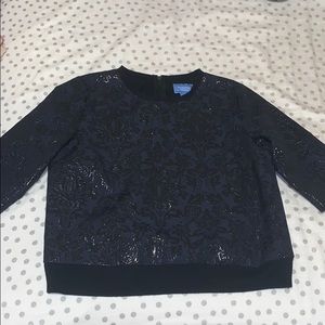 Vera Wang Navy Sparkle Blouse
